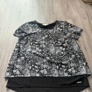 MICHAEL Michael Kors Black and White Floral Blouse